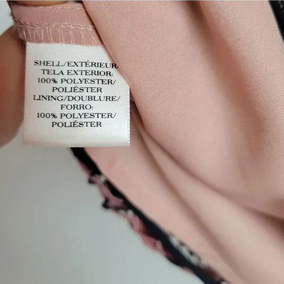 Ann Taylor Pink Navy Crochet Floral Lace Layered Short Sleeve Top SZ 8 Preppy - Picture 11 of 12